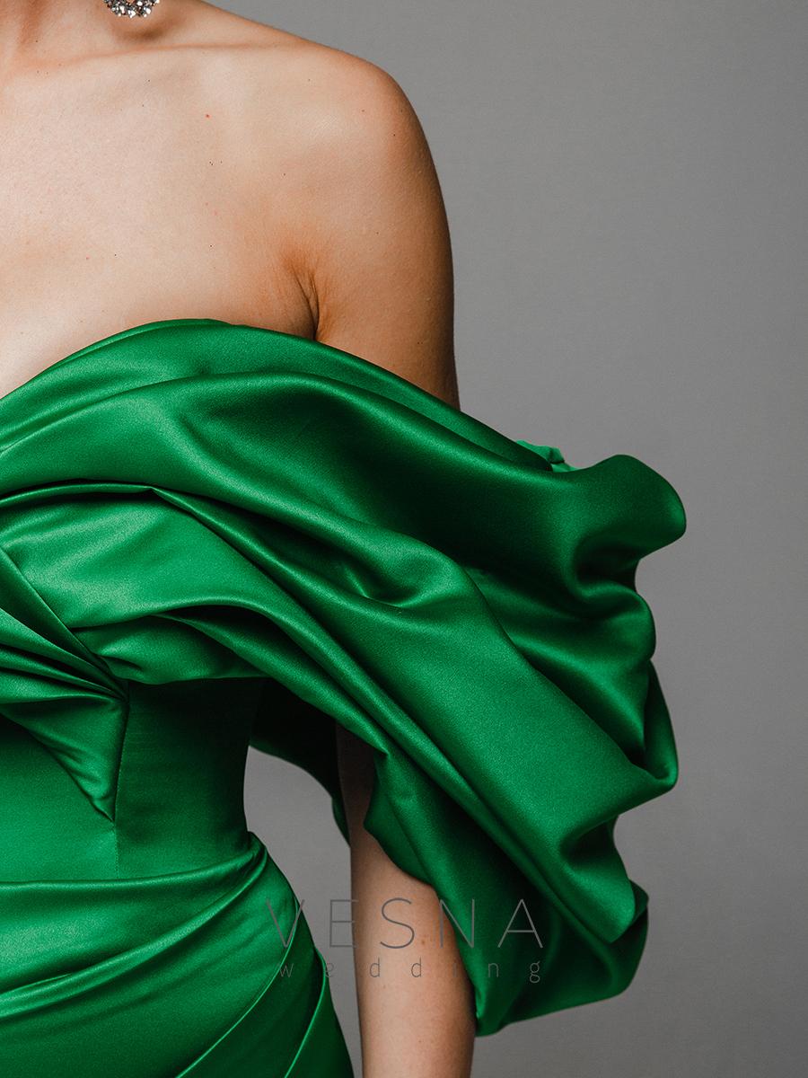 Estella Satin Mini Dress - Green *[EXCLUSIVE]