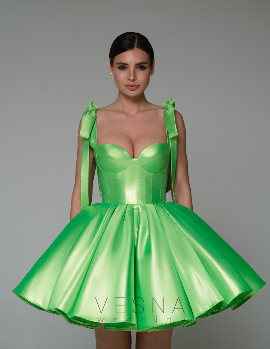 Neon green 2024 cocktail dress