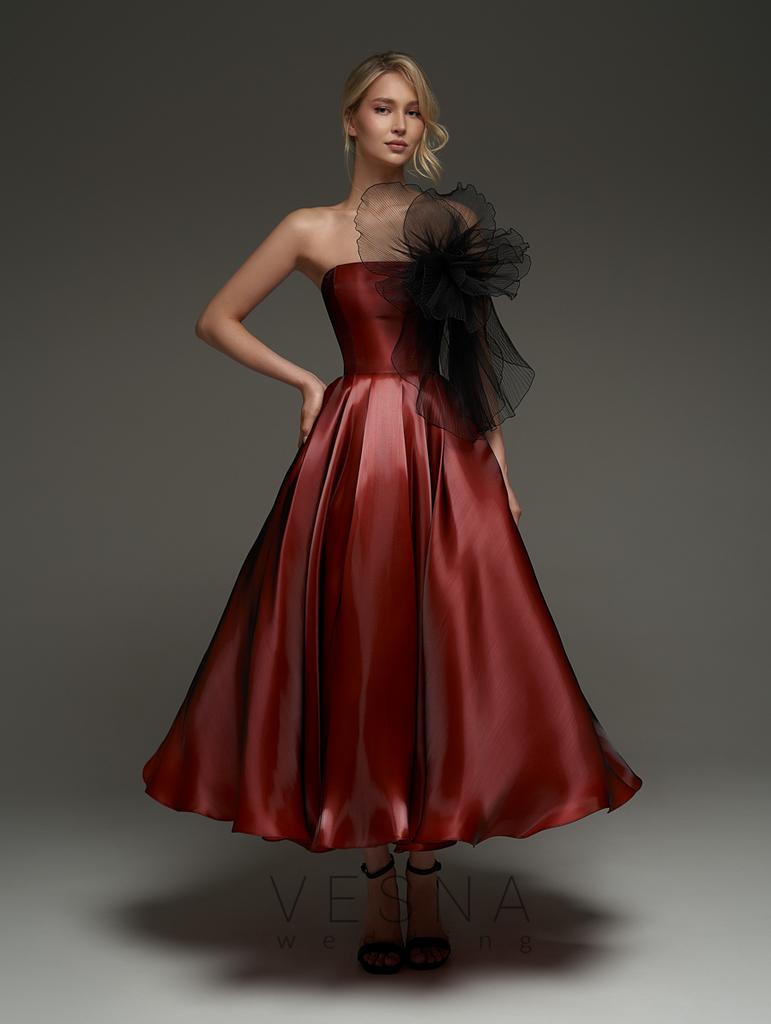 Evening dress Nika midi Bordo
