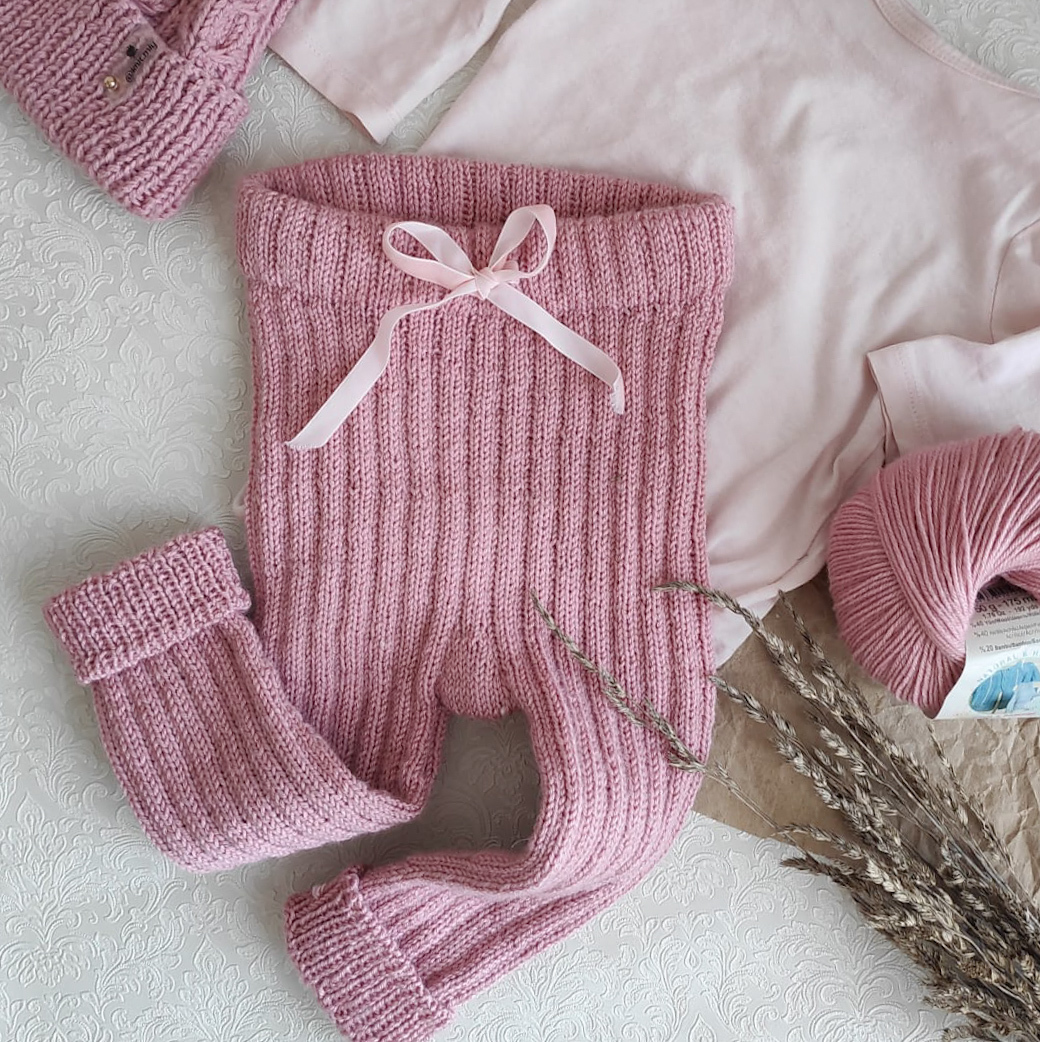 Пошаговое вязание тёплых штанишек для малыша
