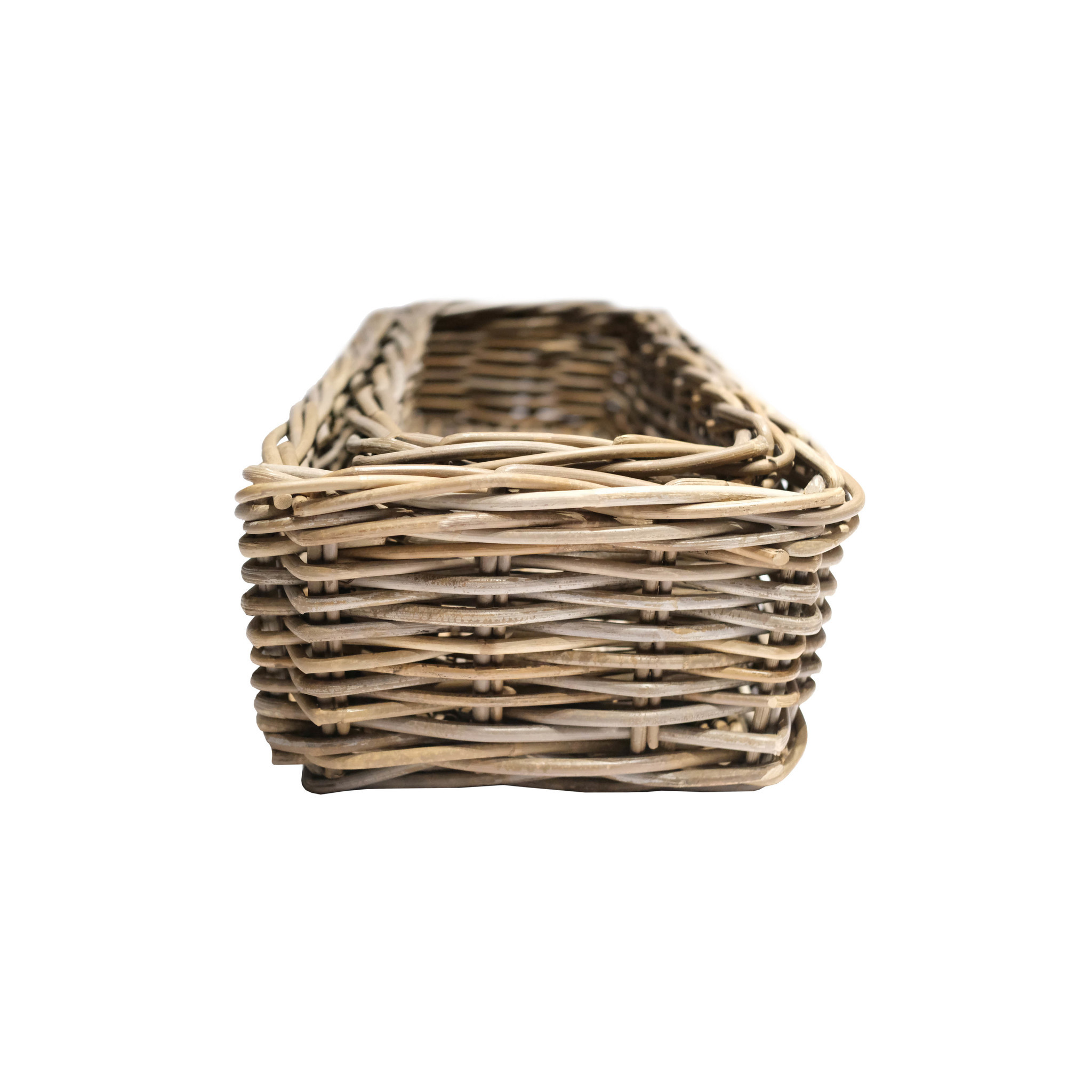 Комплект из плетеных корзин, 2 шт, 80x35x20, 75x30x20 см, натуральный