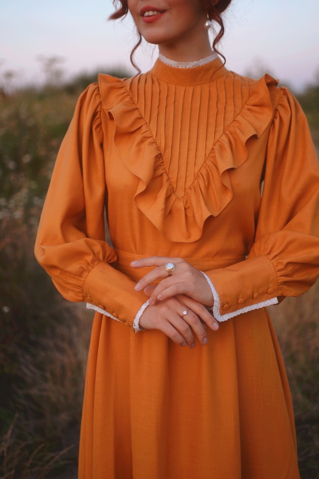 ★UGLYSHADOW★RIBBON PUMPKIN DRESS MUSINSA | UGLYSHADOW RIBBON PUMPKIN DRESS(BROWN)