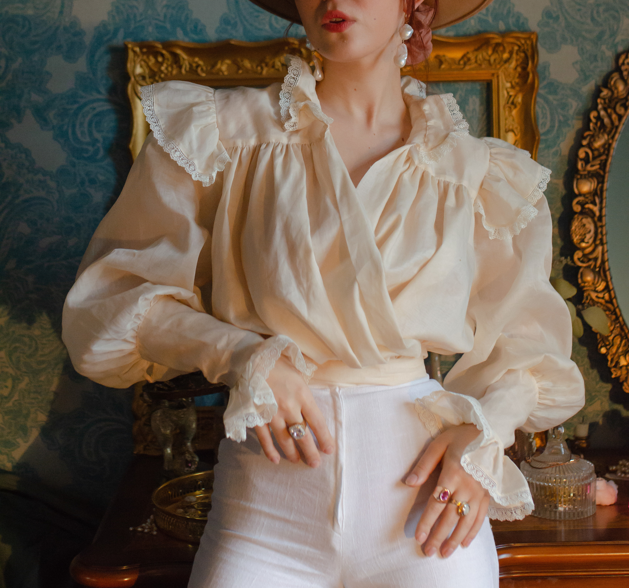 Artists Blouse with Lace