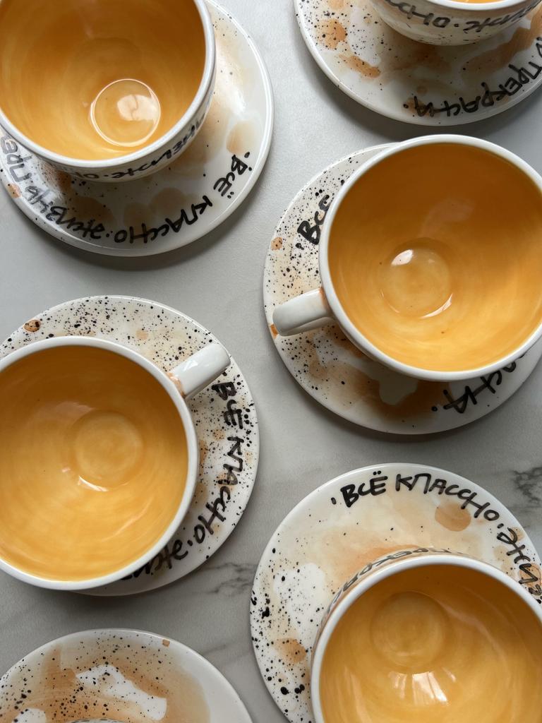 Чайные чашки > Чайная пара «Все классно-жизнь прекрасна» mini купить в интернет-магазине