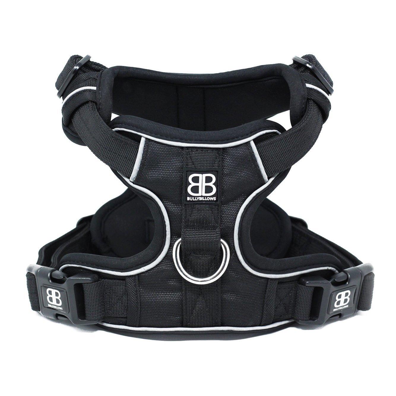 Black leather hot sale dog harness