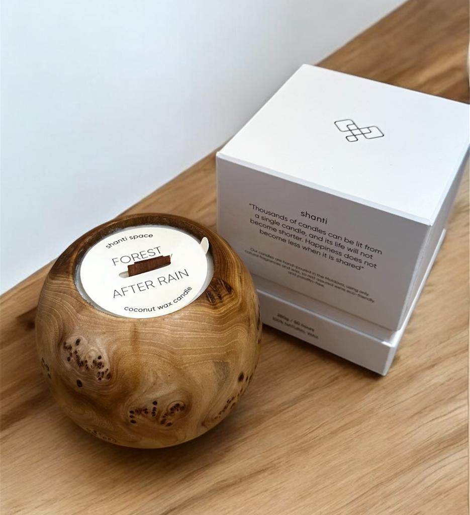 FOREST AFTER RAIN wooden candle