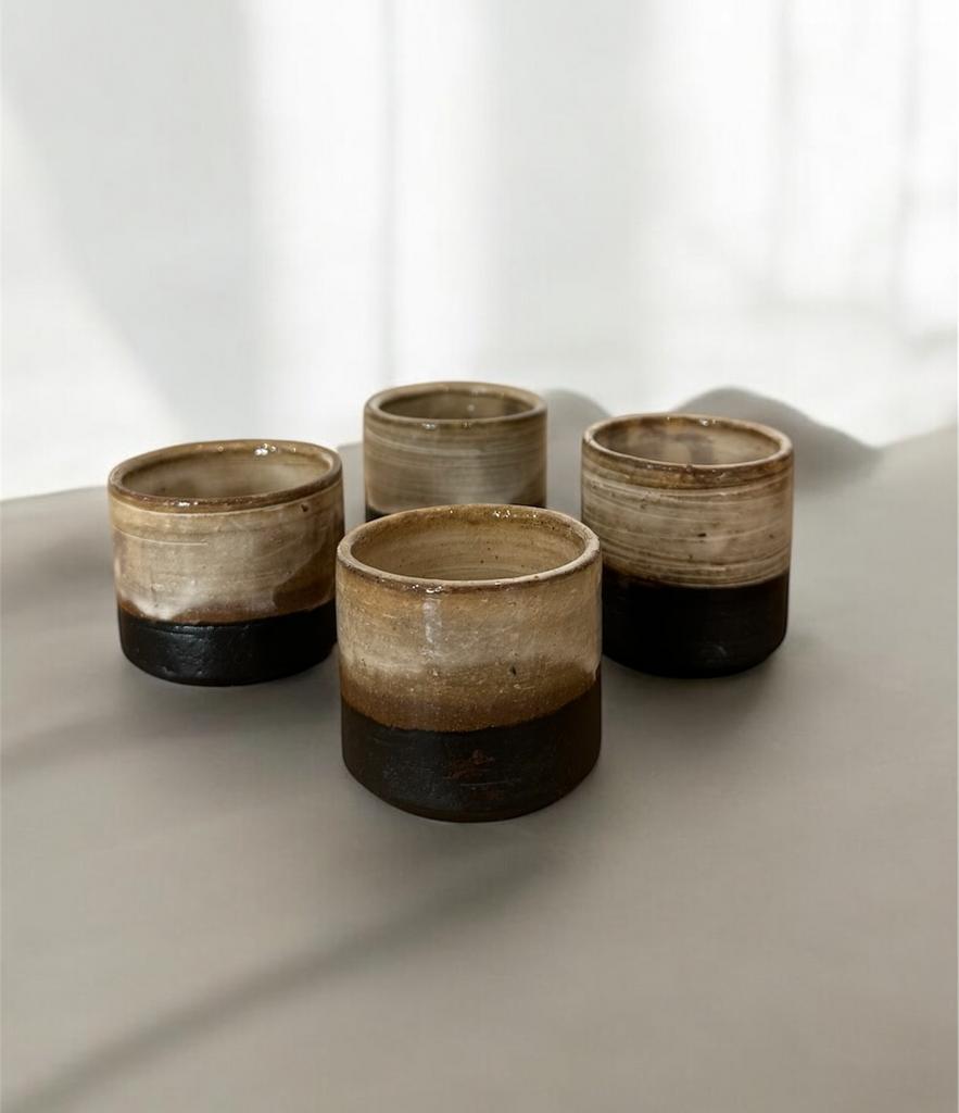 Керамическая пиала ручной работы Бежевый/Синий