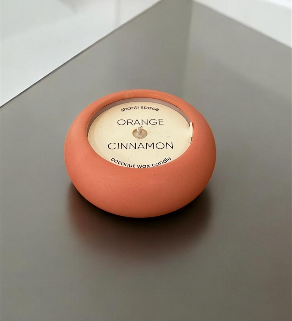 Керамическая низкая свеча Orange Cinnamon