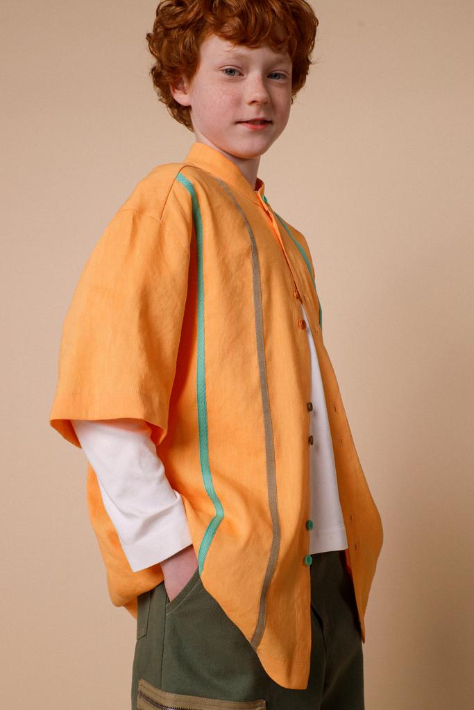 Рубашка с воротником стойкой "Mandarin"