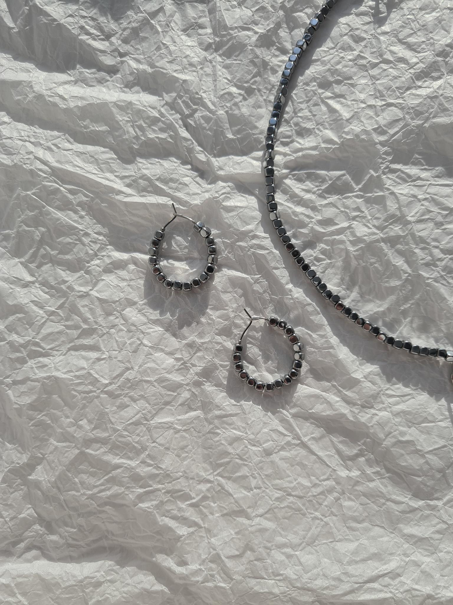 Серьги Hematit circle