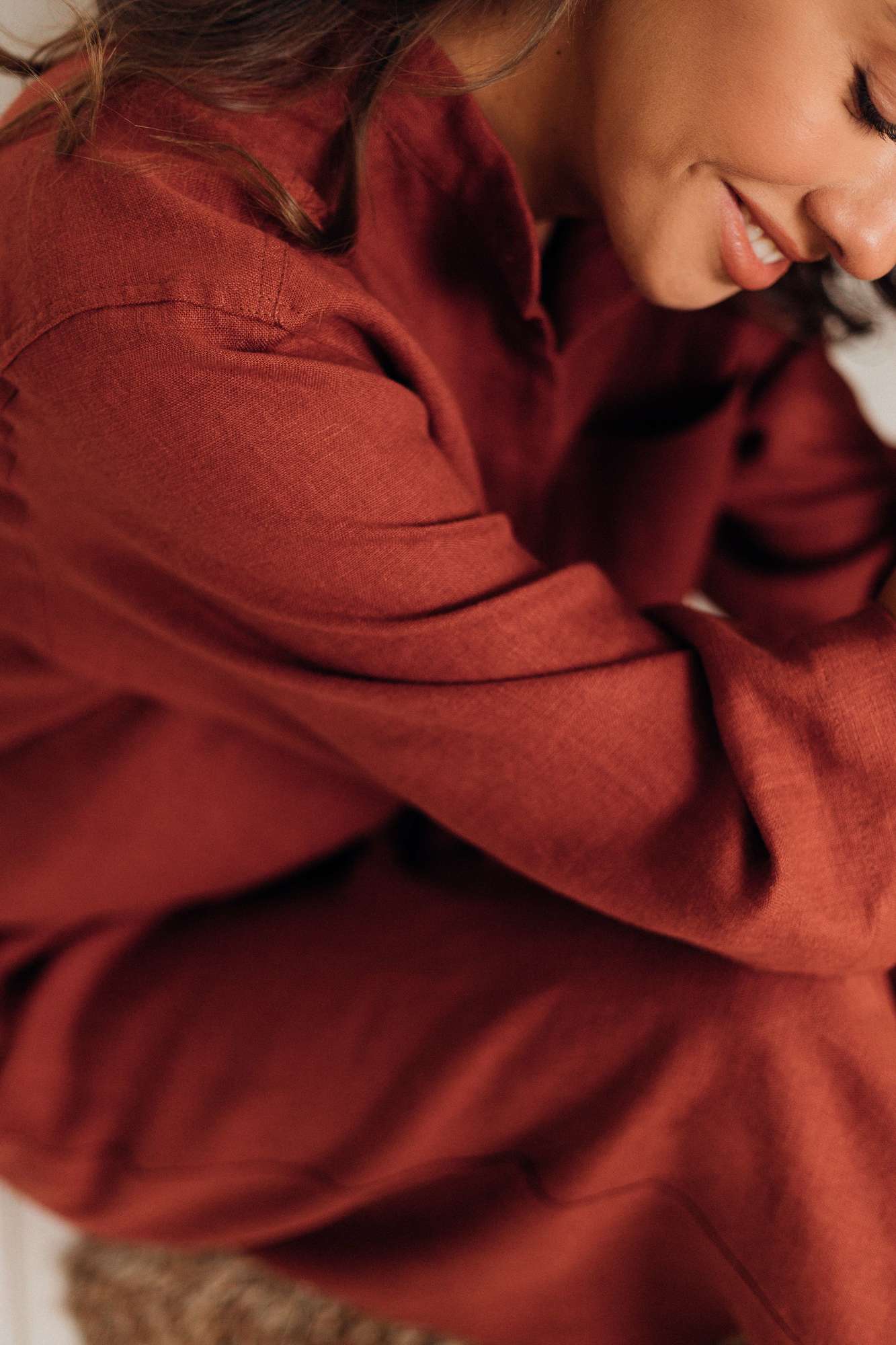 Terracotta Linen Set with Shorts