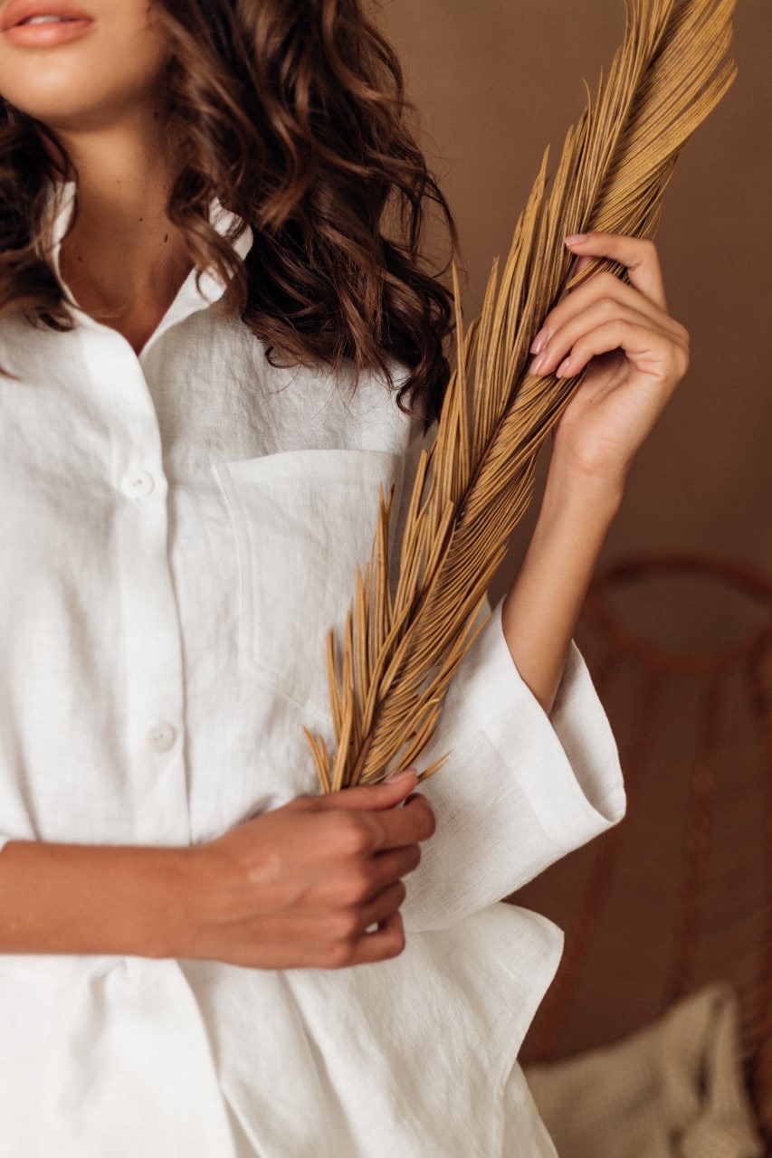 White Linen Set with Shorts