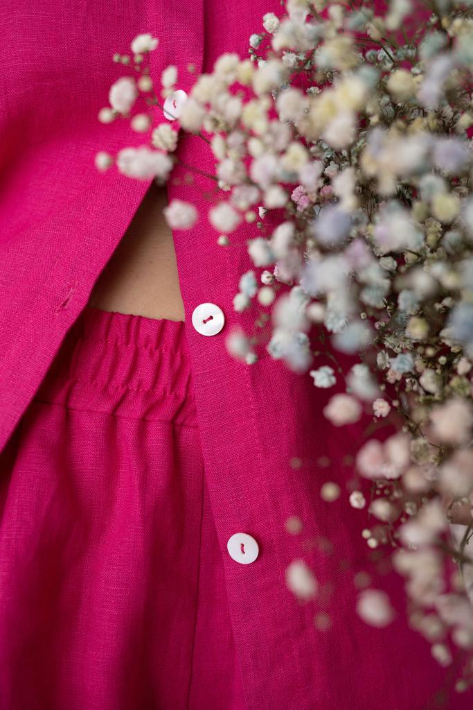 Fuchsia Linen Set with Shorts
