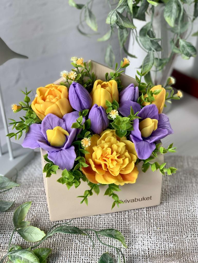 Букеты из мыльных цветов - купить Цветы из мыла в Москве