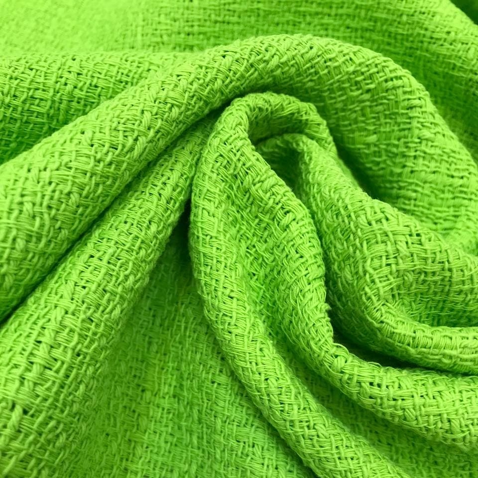 Твид хлопковый яркий зеленый