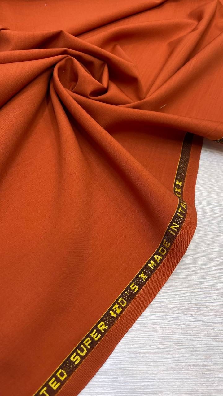 Шерсть костюмно-плательная кирпичного/оранжевого цвета