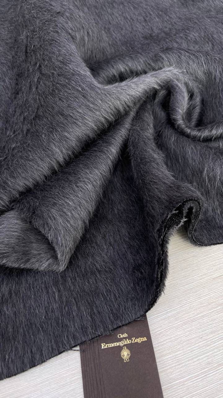 Пальтовая double alpaca Zegn@ серого цвета
