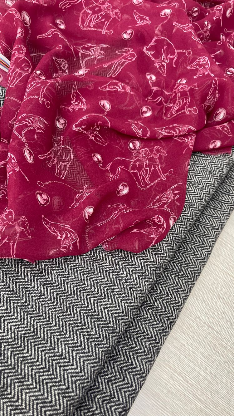 1,25; 3,9 м Шифон-жоржет шелковый  R@lph L@uren бордо