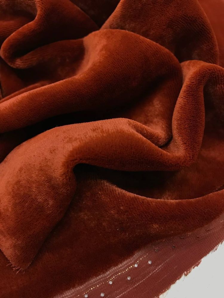 Бархат матовый на шелке с добавлением вискозы V@lentino терактового цвета