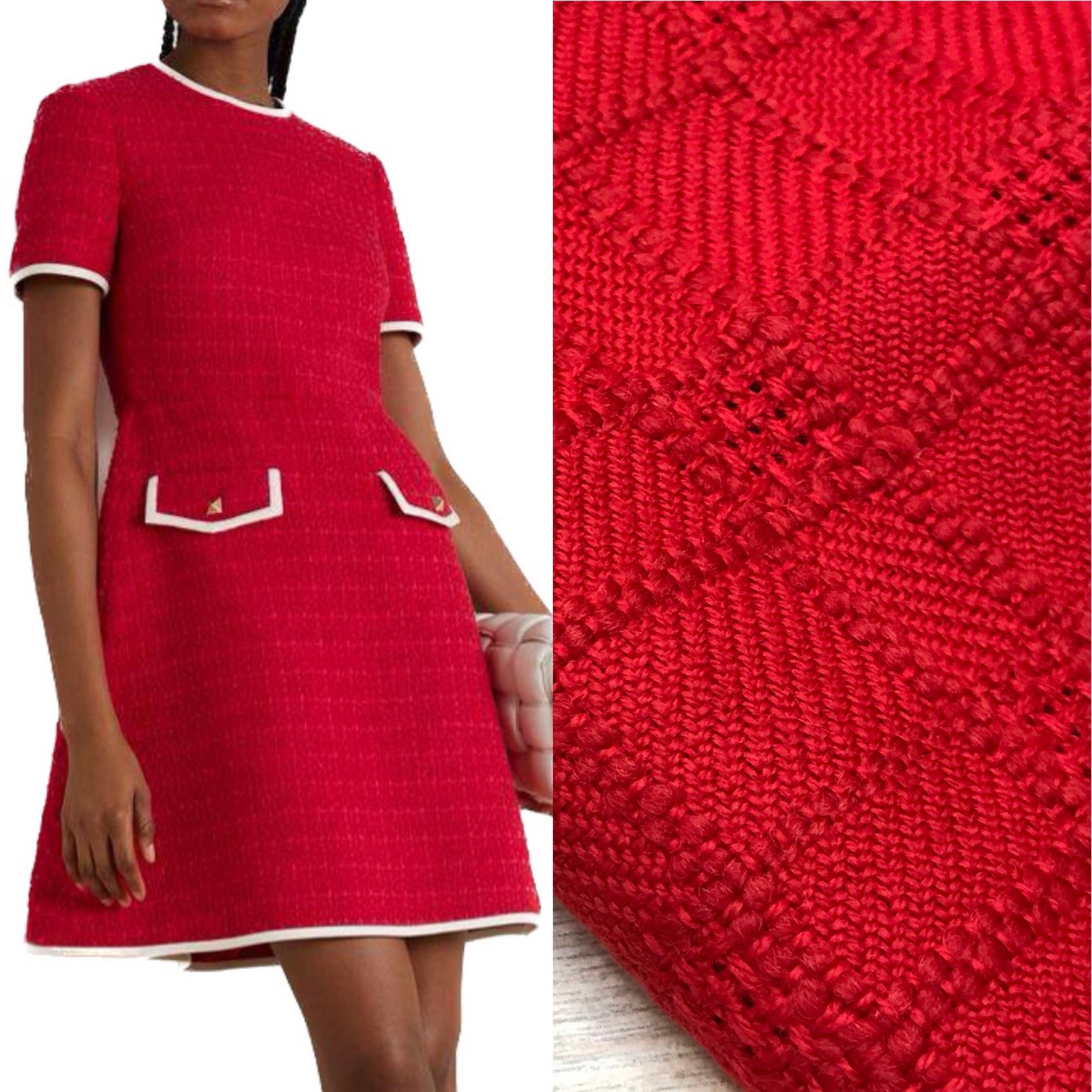 Твид шерсть с хлопком оригинал G.ucci красный в клетку