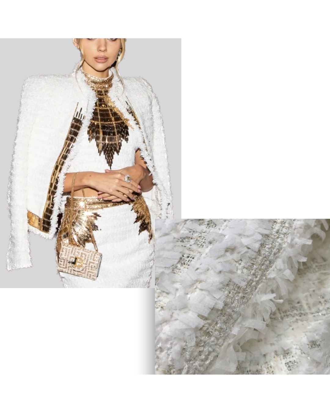 1,45м Твид белый хлопковый с вискозой оригинал