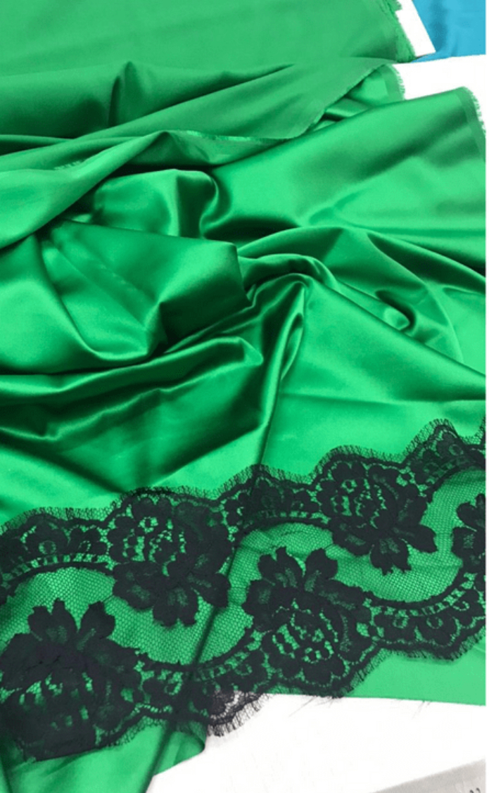 1,05м Черное хлопковое кружево SOltiss