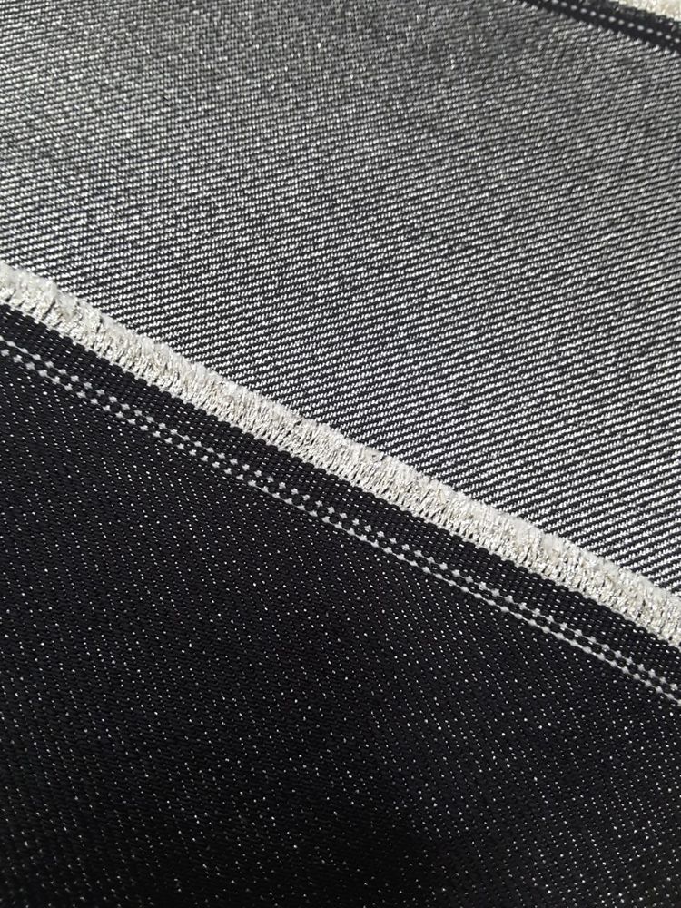 1,85м Деним двухстороннийс люрексом M0SCHINO черный с серебристым/серо-серебряный