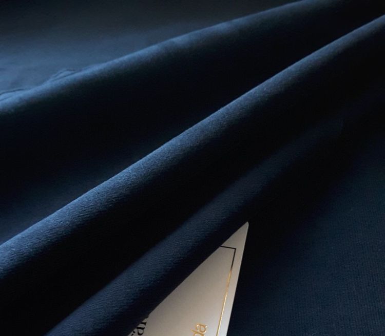 Микровельвет хлопковый оригинал V@lentino графитовый синий