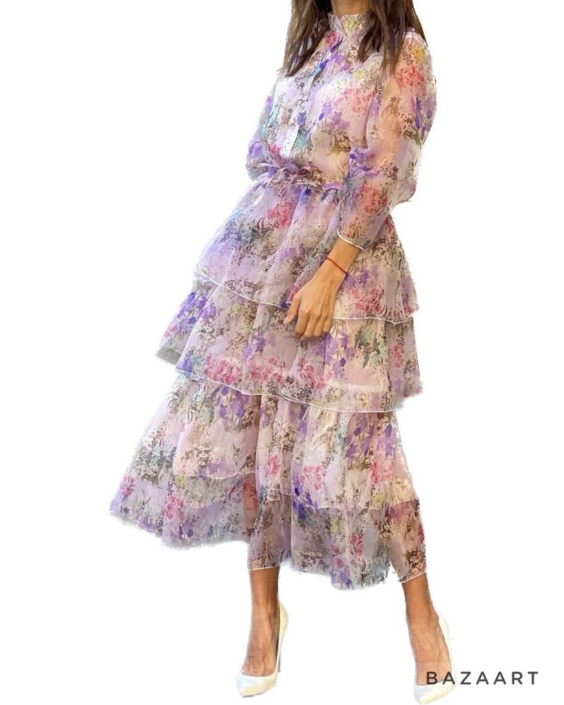 Органза шёлковая в пастельно розовых, голубых и сиреневых оттенках