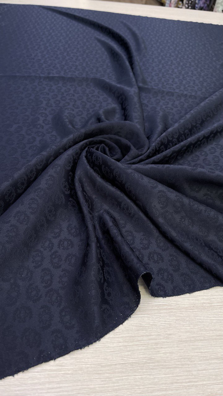 Шелк жаккардовый оригинал Gu.сci глубокий синий