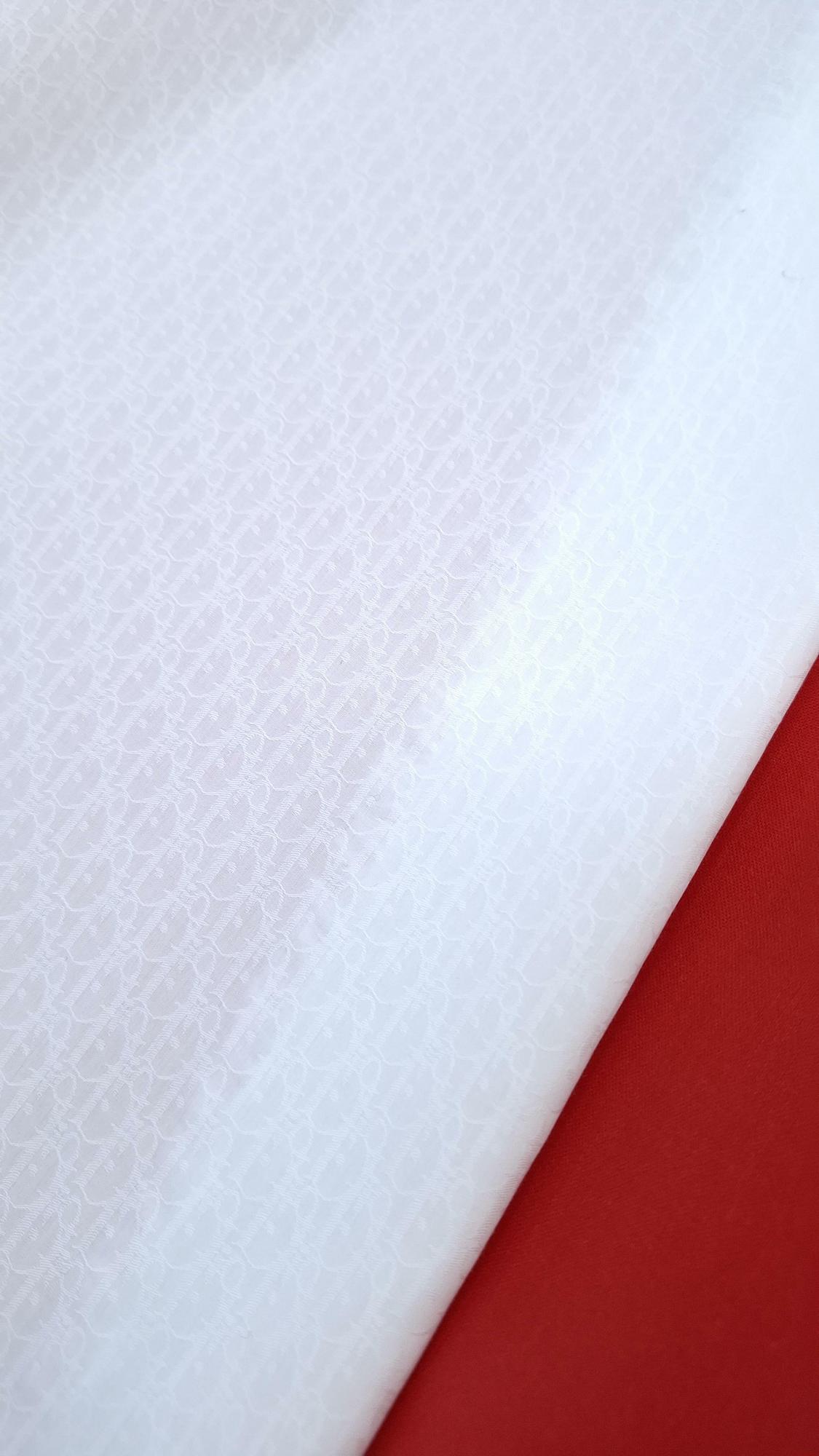 Хлопок поплин с жаккардовым плетением оригинал Di0r цвет оптический белый