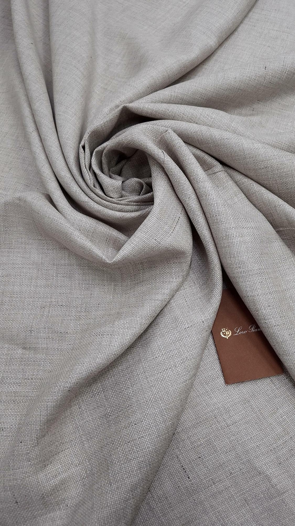 Костюмно-плательный лён L0ro Pi@na песочный серый