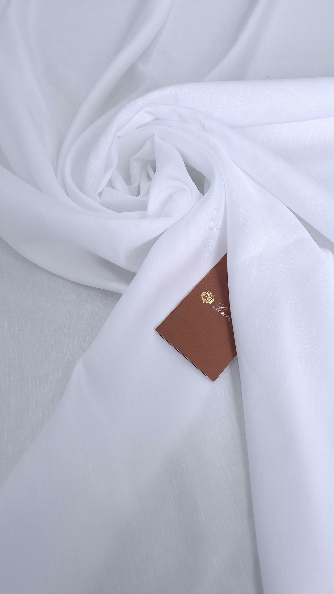 Плательный лён с эвкалиптом L0ro Pi@na оптический белый