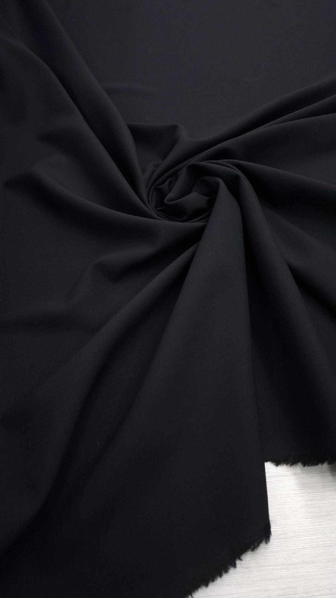 Костюмная шерсть с эластаном double двухсторонняя Di0r угольно-черного цвета