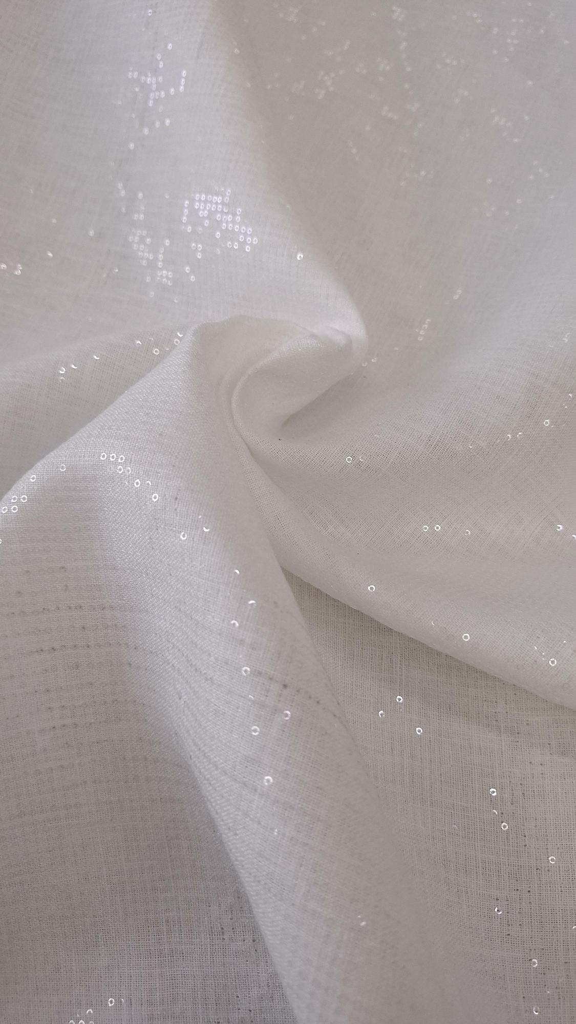 Лен Brunell.o Cuccinell.i расшитый паетками белый цвет