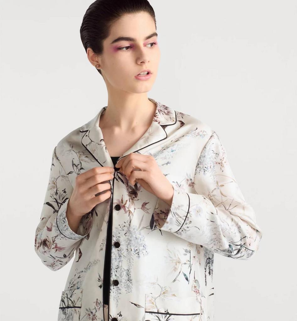 Шелк атласный с эластаном D.or с цветочным принтом