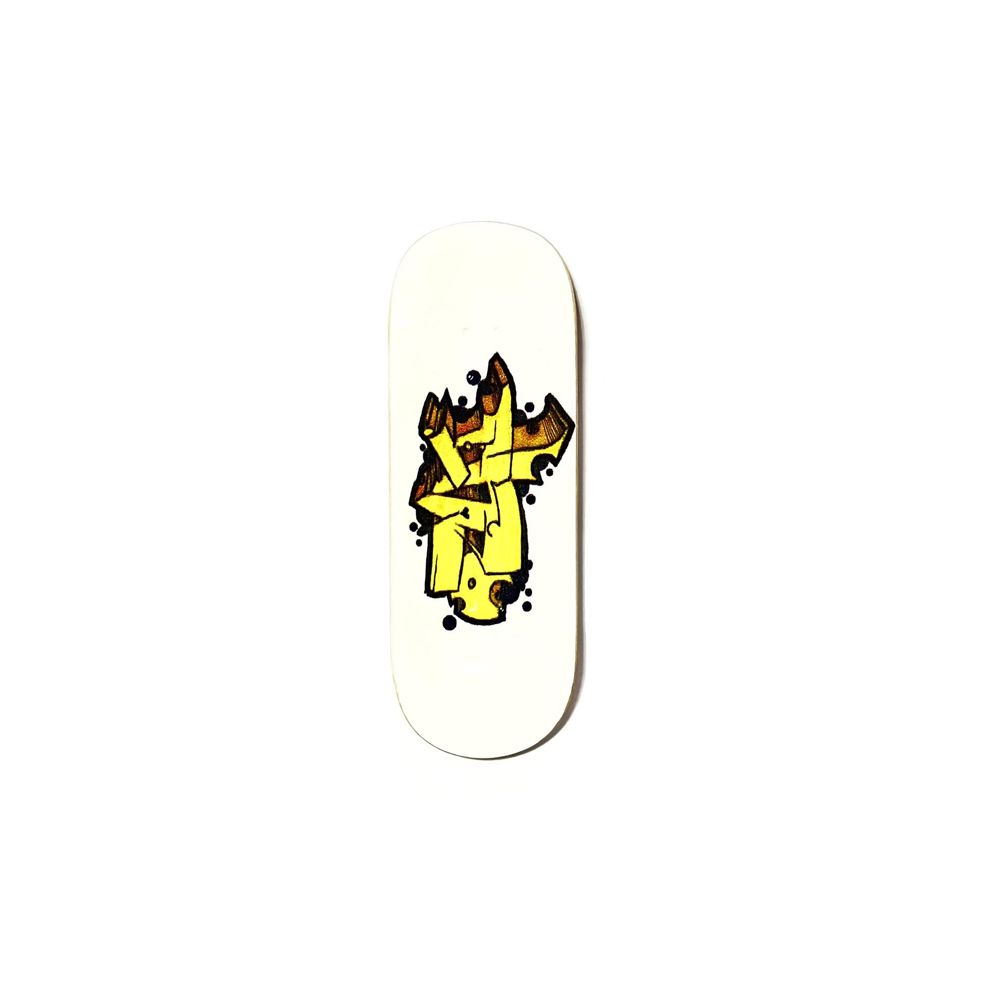 Дека Ekzo Wood - Yellow Graffiti Low Boxy 32*96 мм