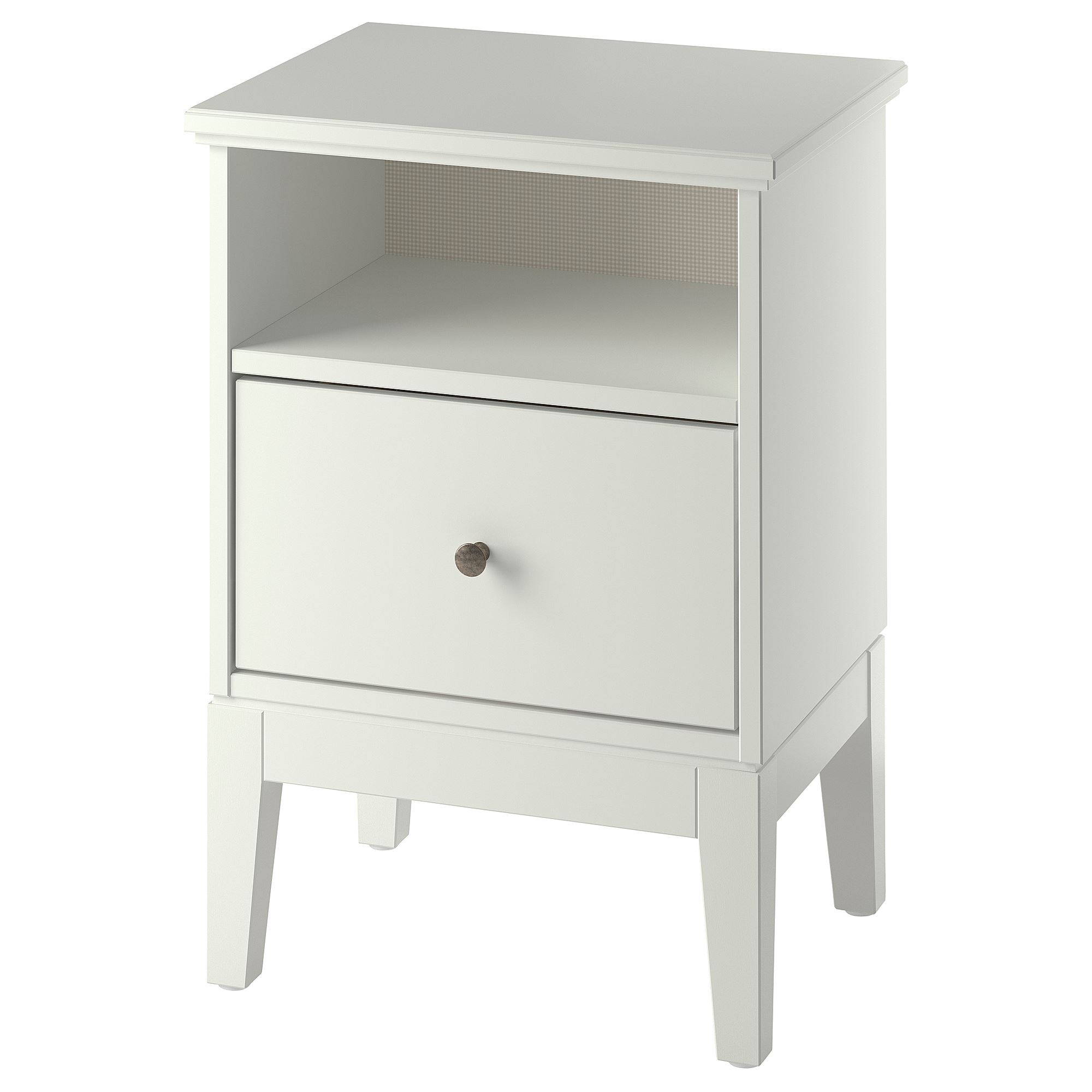 Hemnes хемнэс тумба прикроватная белая морилка 46x35 см