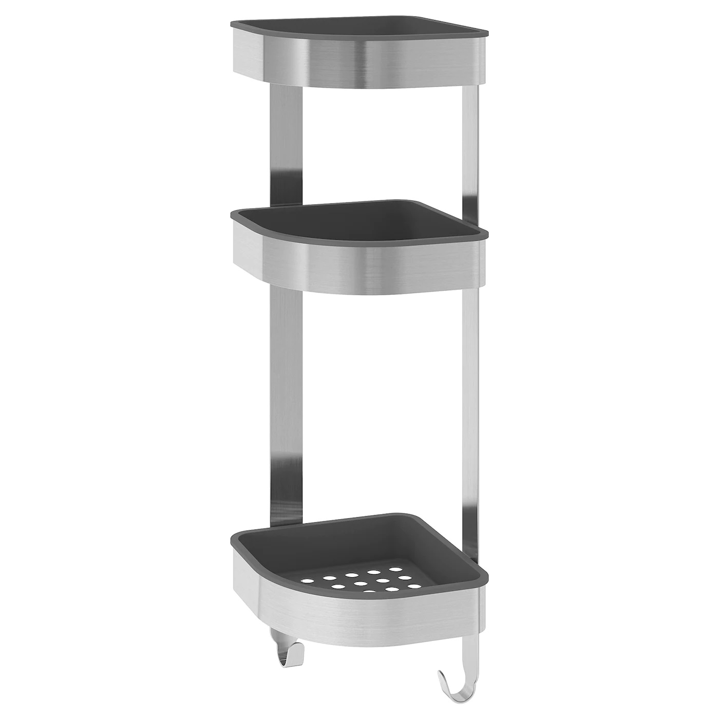 BROGRUND IKEA Настенный полочный модуль, нержавеющая сталь 19x58 см