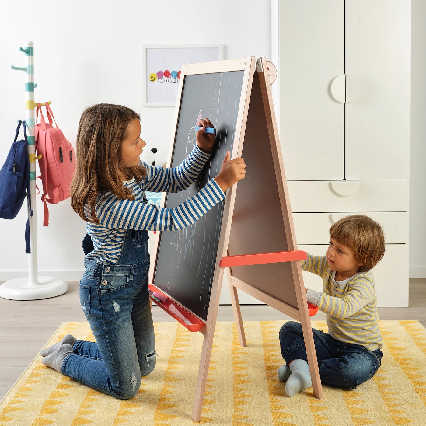 MALA IKEA Доска-мольберт, хвойное дерево, 48x66x112 cm