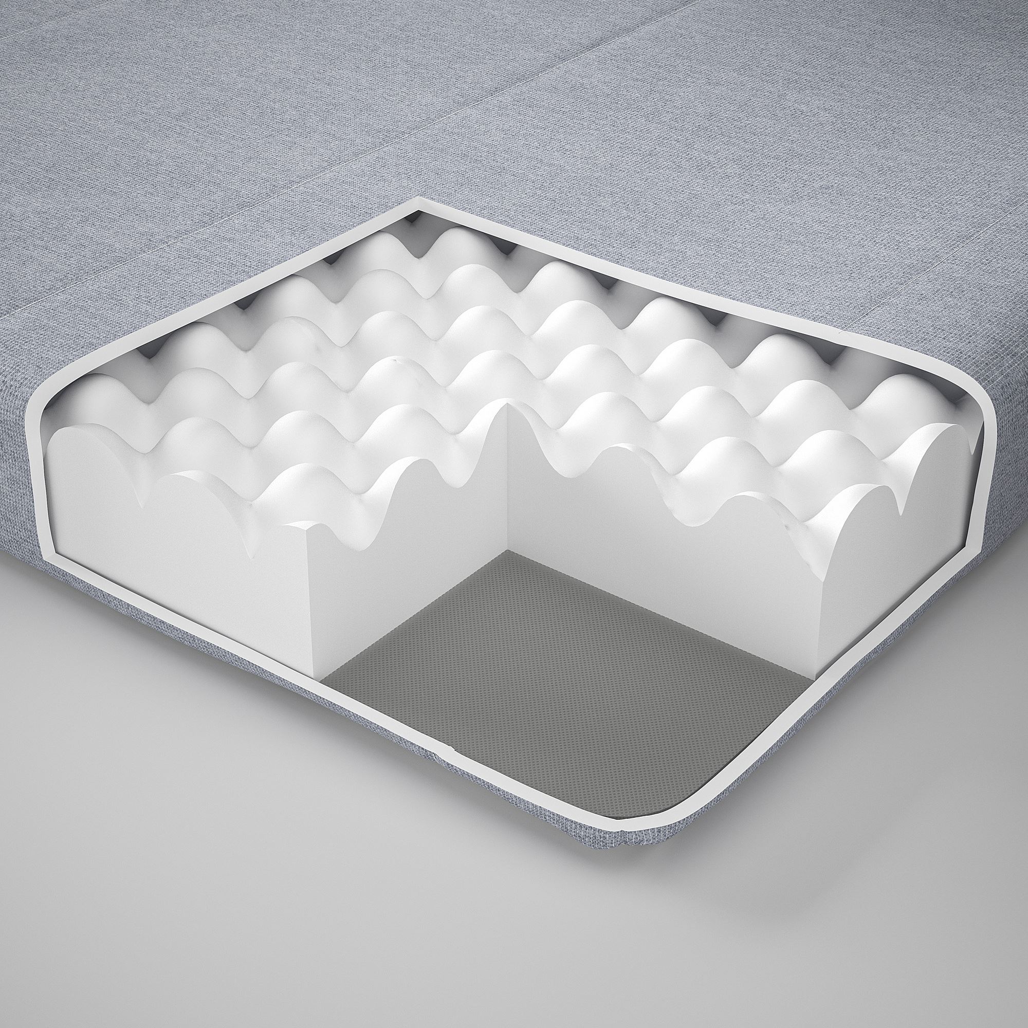 AGOTNES IKEA Пенополиуретановый матрас, жесткий/голубой 140x200 см