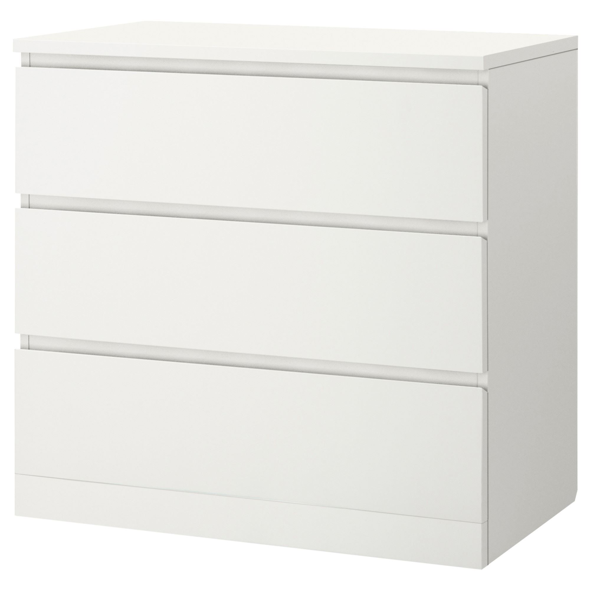 MALM IKEA Комод с 3 ящиками, 80x78 см, белый