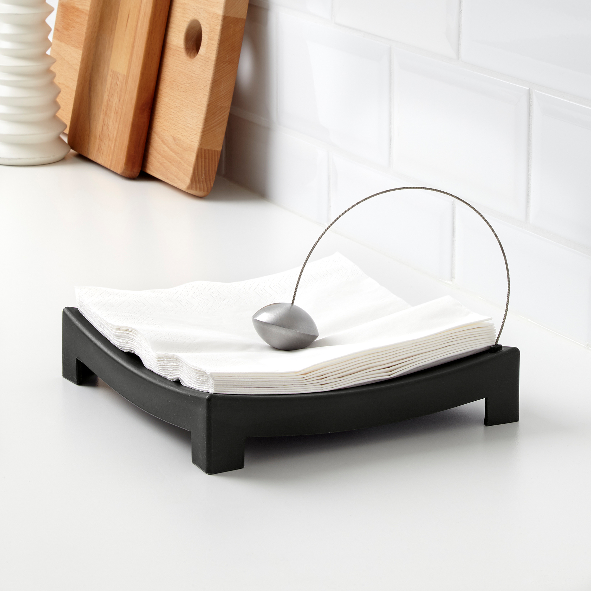 KNYCK IKEA Салфетница, черный, 22x22 см