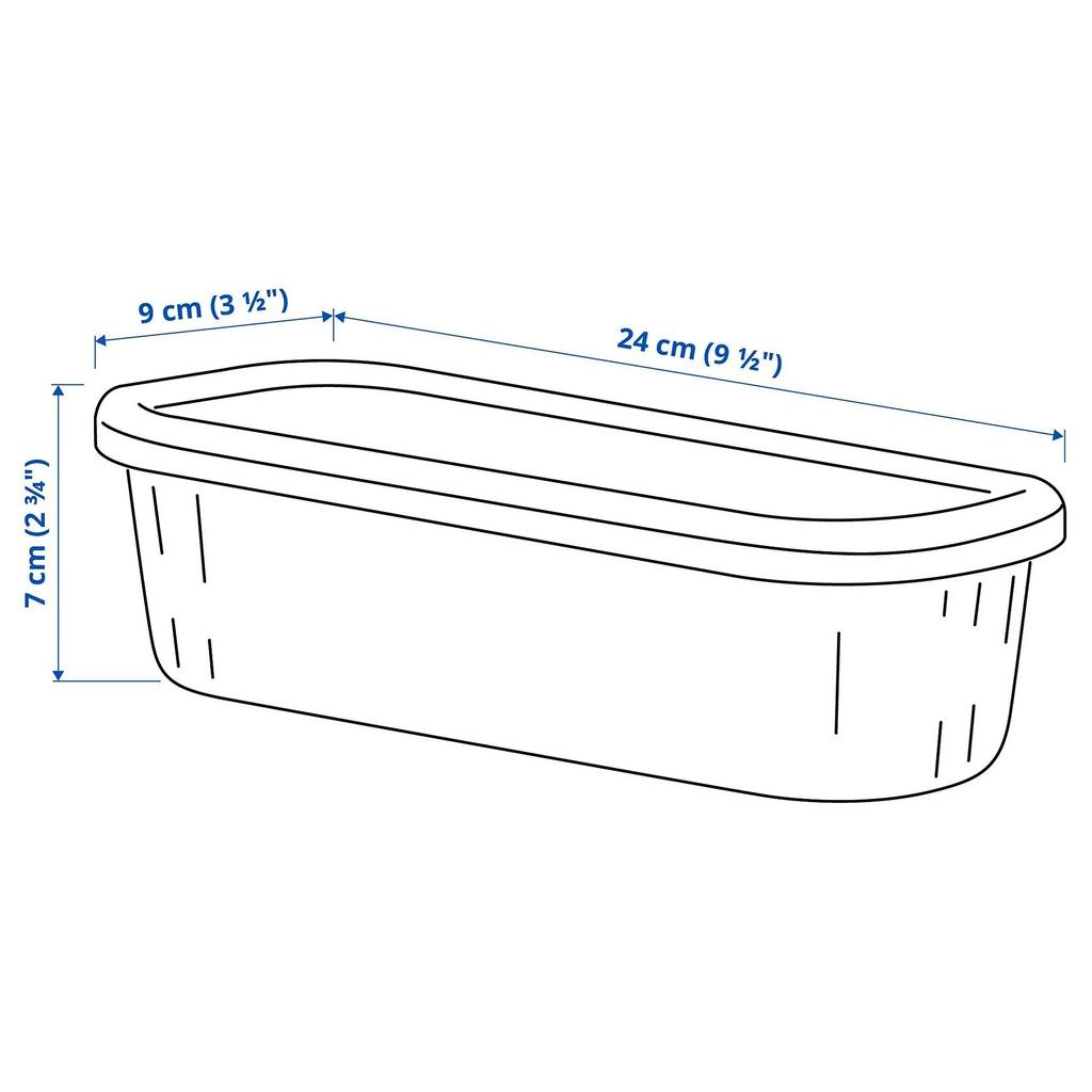 RYKTA IKEA Контейнер с крышкой, 9x24x7 см/0.5 л