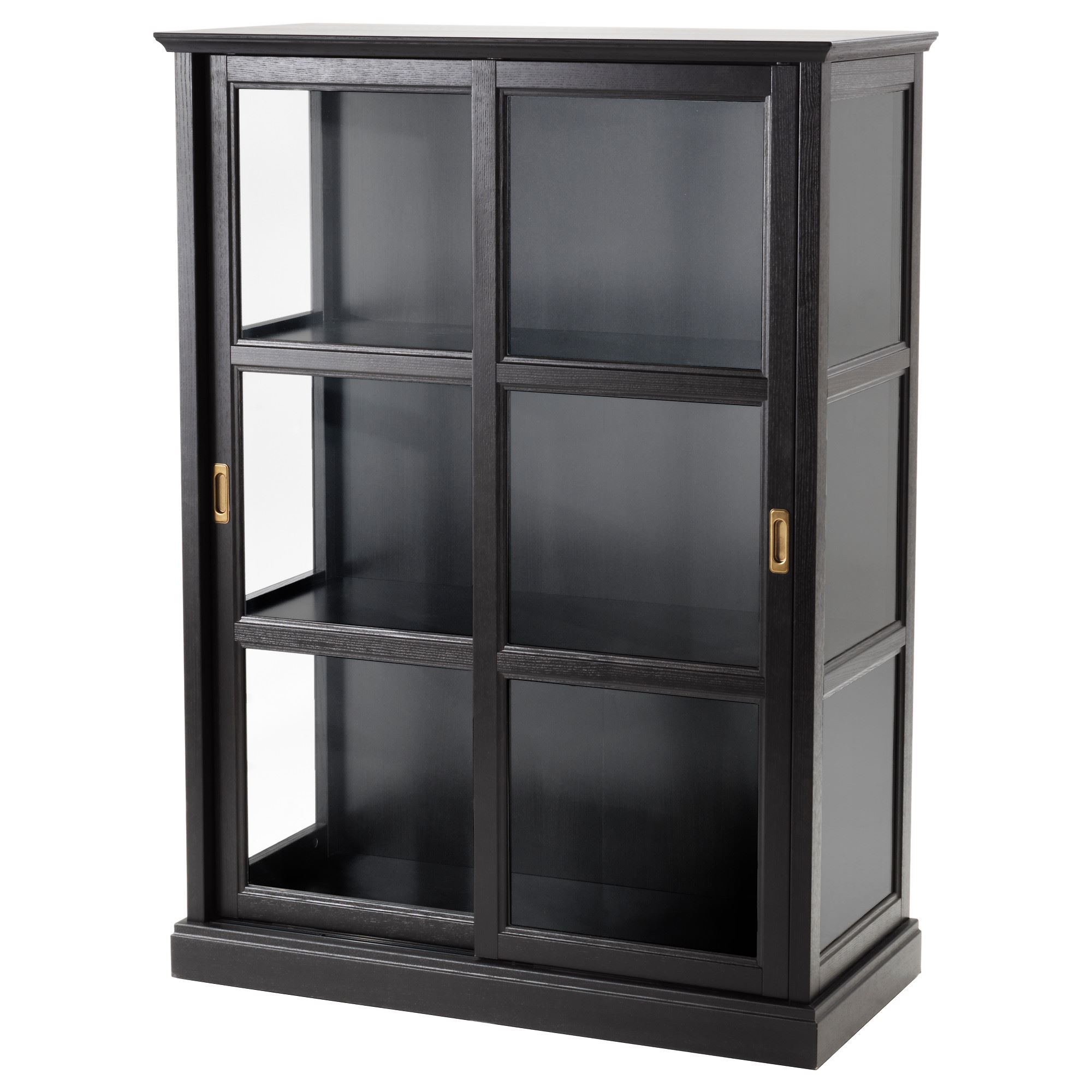 MALSJO IKEA Шкаф-витрина, черный, 105x141 см