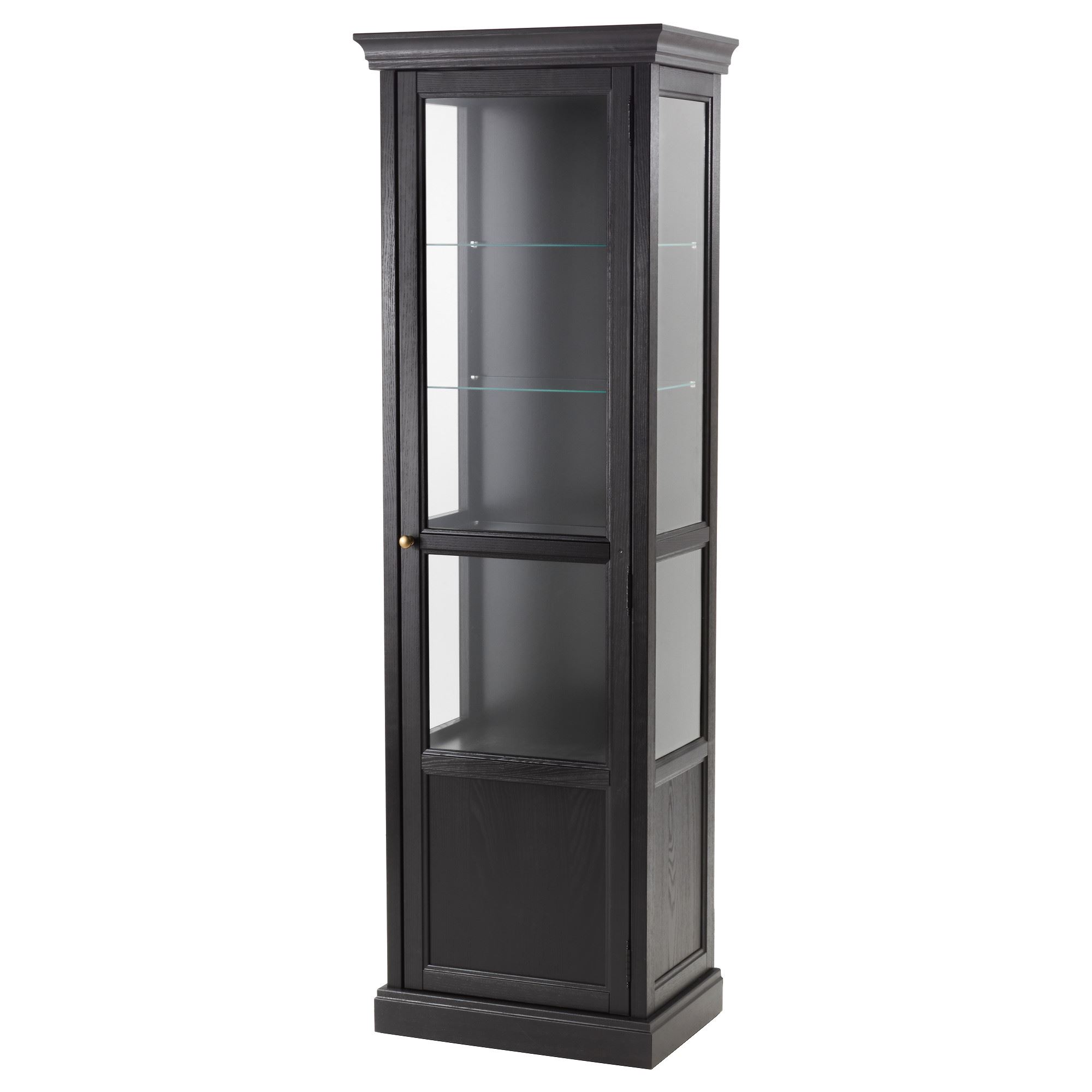 MALSJO IKEA Шкаф-витрина, черный, 60x186 см