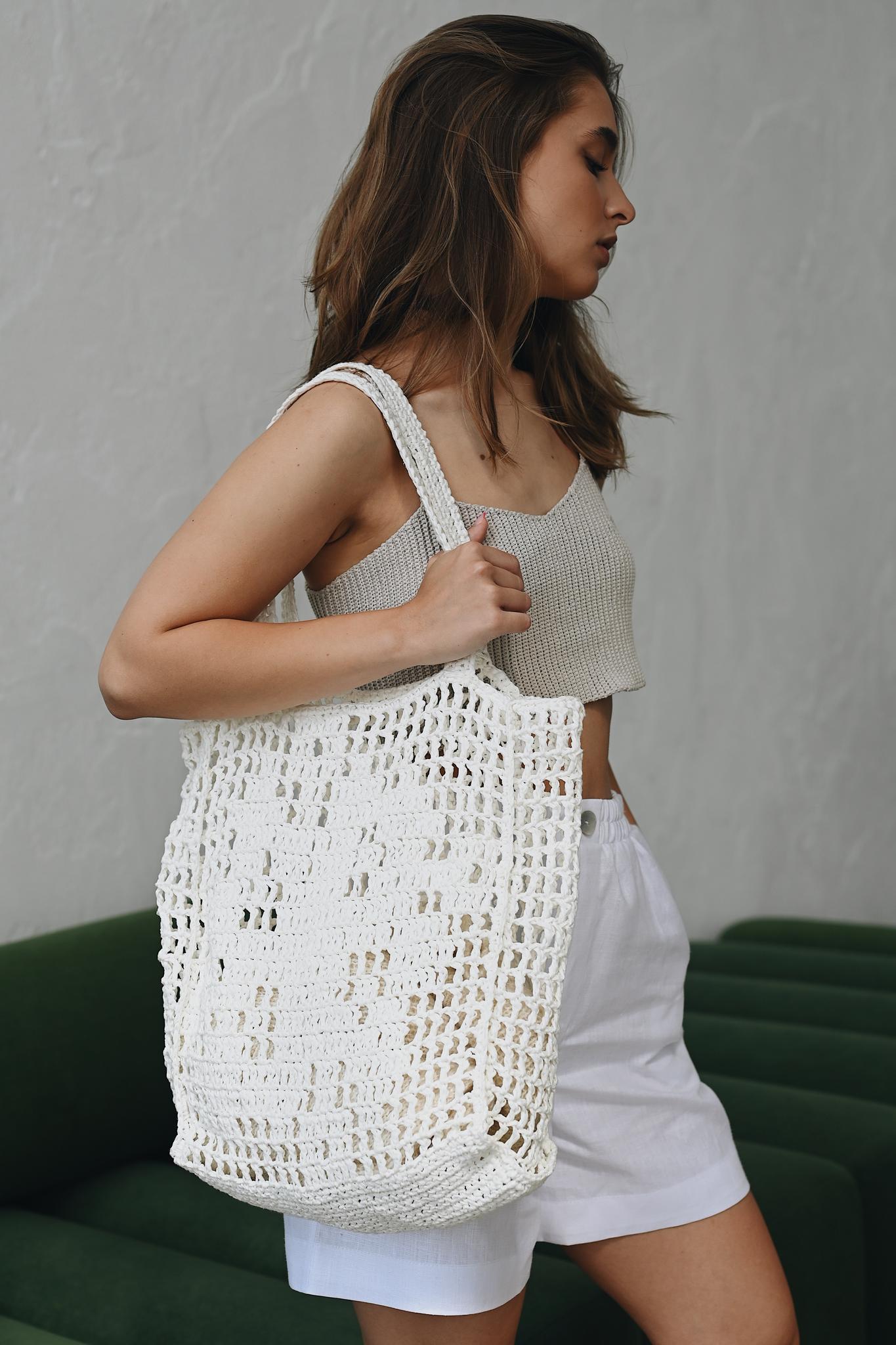 White deals raffia bag