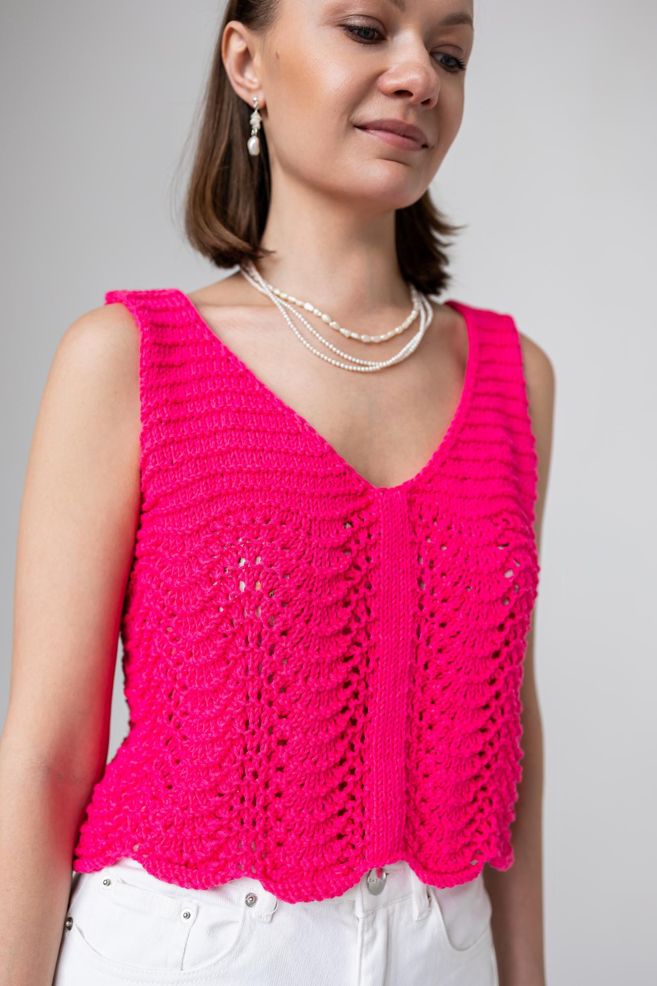 Вязаный топ из хлопка (XS-S)