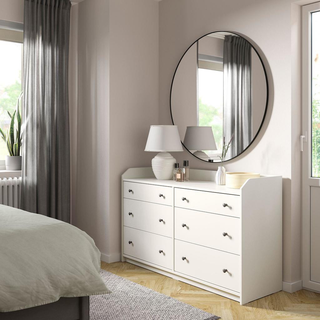 HAUGA IKEA ХАУГА Комод с 6 ящиками, белый138x84 см