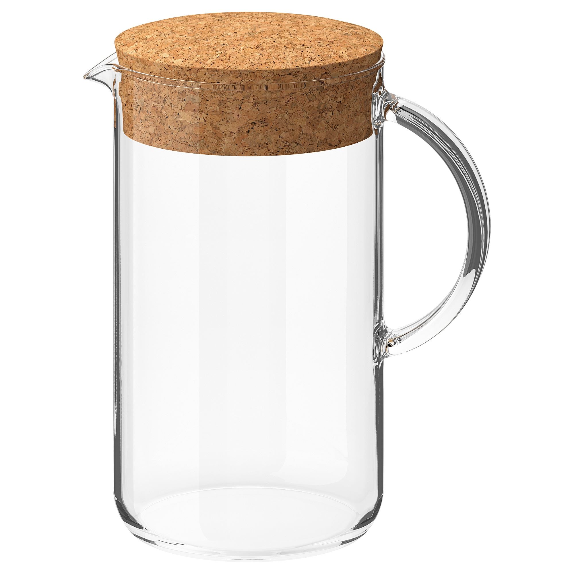 IKEA 365+ Qapaqlı qrafin, şəffaf şüşə/mantar, 1.5 lt